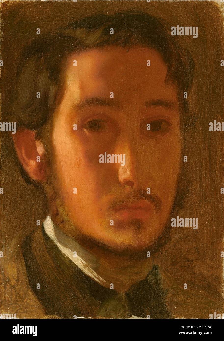 Selbstporträt mit weißem Kragen. Edgar Degas. c. 1857. Stockfoto
