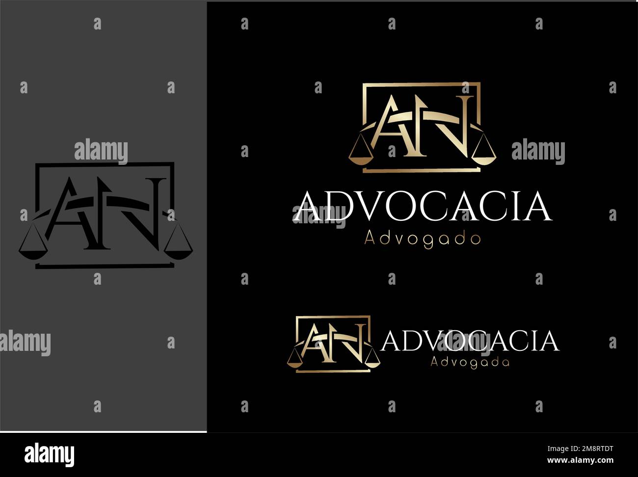 Logomarca, Logo Advocacia baseada na letra inicial AN Stock Vektor