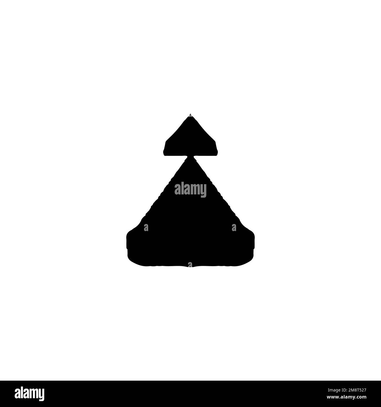 Zeltsymbol. Einfaches Symbol für Campingreisen-Poster mit Hintergrund. Designelement für das Logo der Zeltmarke. Zelt-T-Shirt-Druck. Vektor für Aufkleber. Stock Vektor