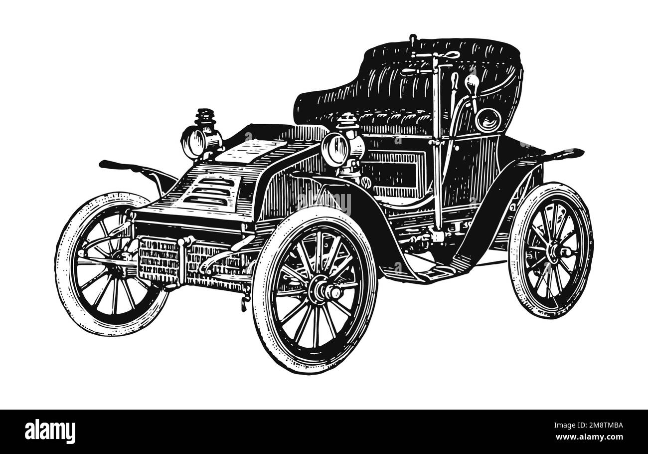 Klassisches Oldtimer, antike Illustration Stockfoto