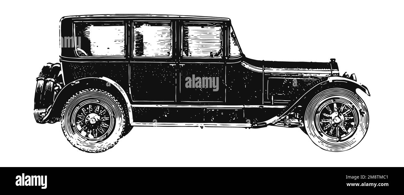 Klassisches Oldtimer, antike Illustration Stockfoto