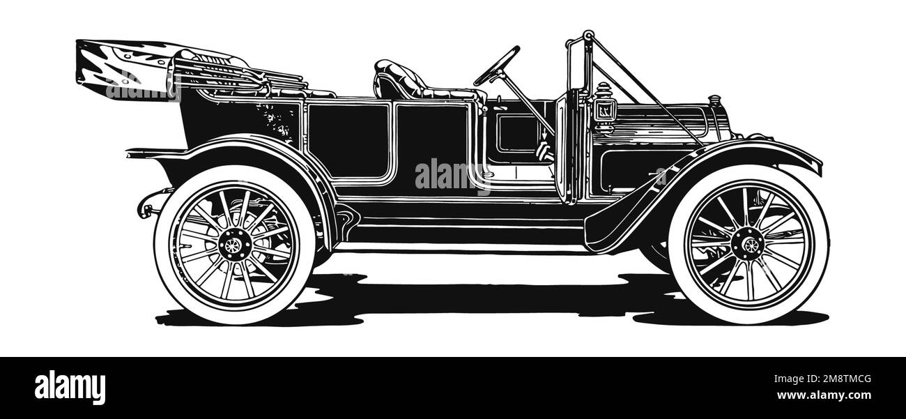 Klassisches Oldtimer, antike Illustration Stockfoto