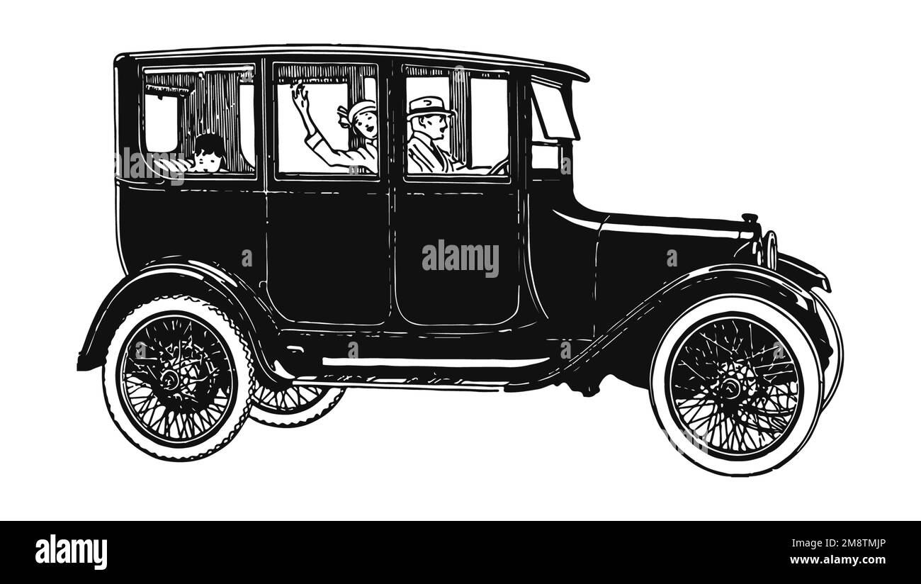 Klassisches Oldtimer, antike Illustration Stockfoto