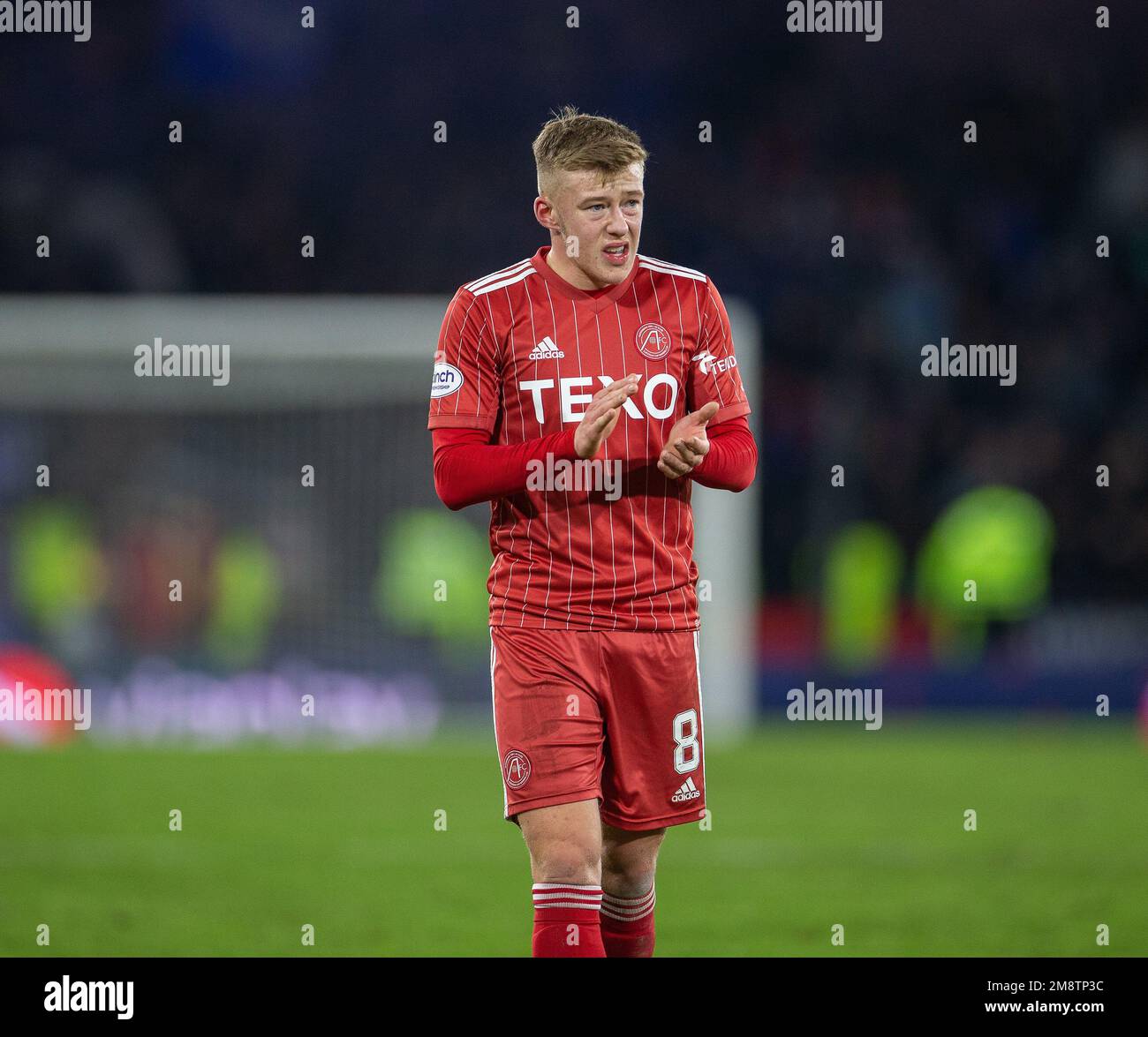 Glasgow, Schottland, Großbritannien. 15. Januar 2023; Hampden Park, Glasgow, Schottland: Scottish Viaplay Cup Football Semi Final, Rangers versus Aberdeen; Connor Barron von Aberdeen Credit: Action Plus Sports Images/Alamy Live News Stockfoto