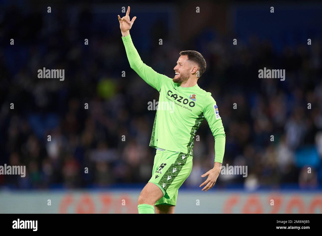 Alejandro Remiro von Real Sociedad während des Spiels in La Liga zwischen Real Sociedad und Athletic Club im reale Arena Stadium am 14. Januar 2023 in San Seba Stockfoto