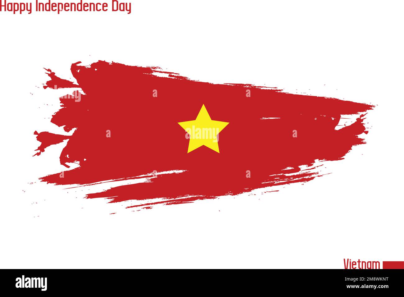 Grunge-Pinsel Strichvector Design Vietnam Nationalflagge Vietnam Stock Vector Stock Vektor