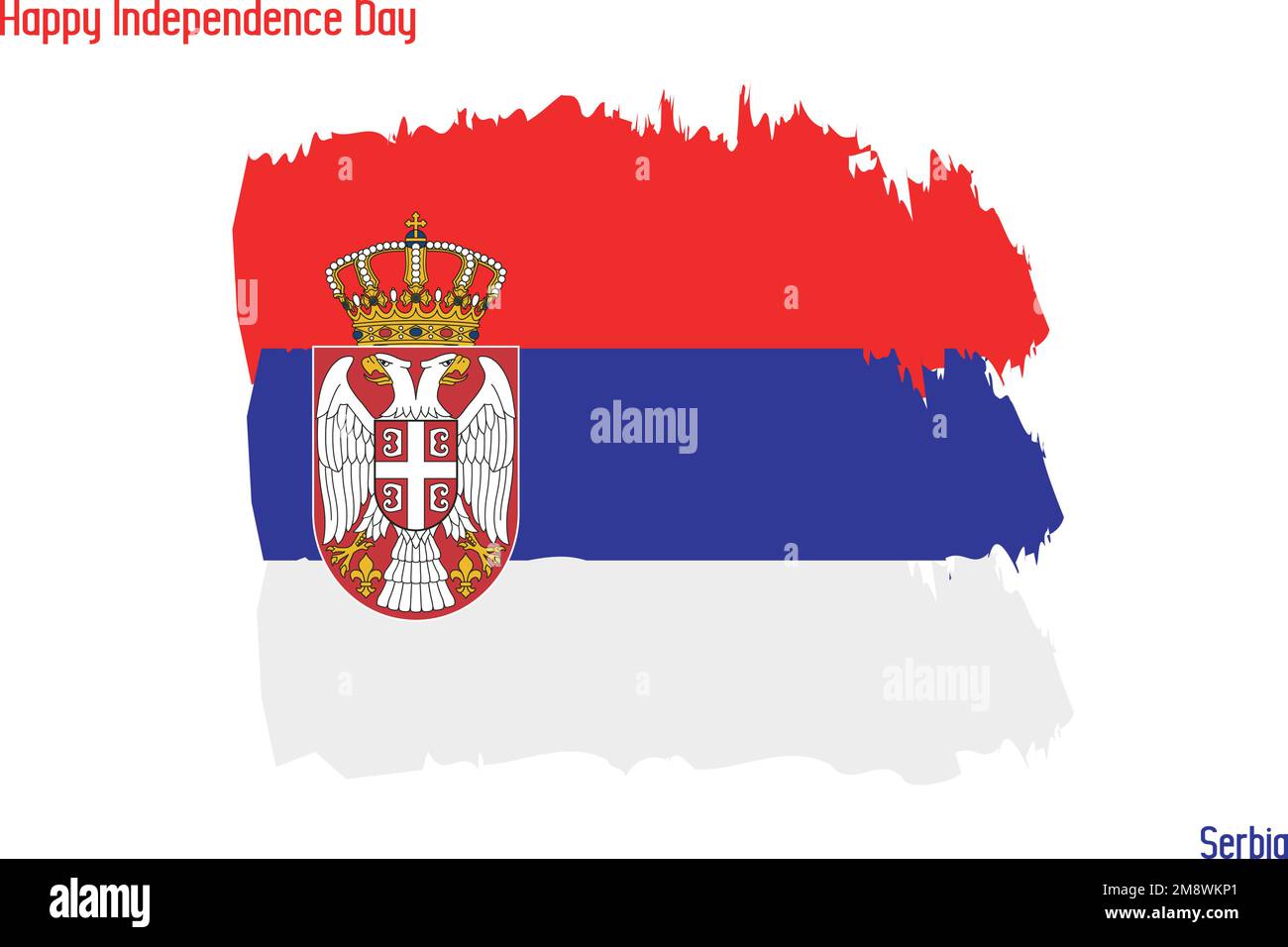 Nationalflagge des serbischen Aktienvektors mit Pinselstrichen gezeichnet Stock Vektor