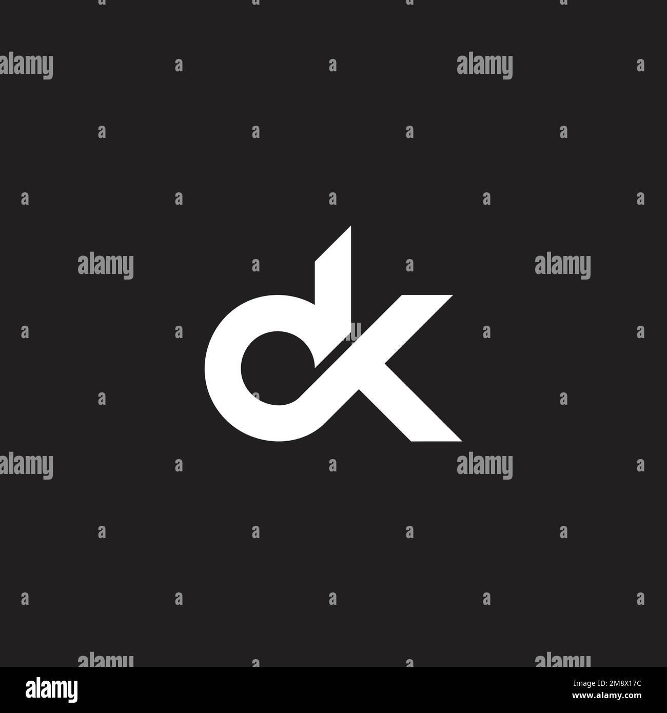 Vektor des geometrischen Logos des Buchstaben DK für einfache Schleife Stock Vektor
