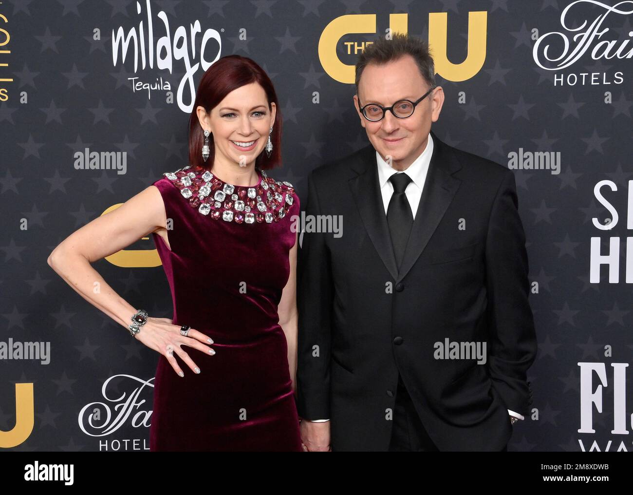 Los Angeles, Usa. 15. Januar 2023. (L-R) Carrie Preston und Michael Emerson nehmen am Sonntag, den 15. Januar 2023, an den Critics' Choice Awards 28. im Fairmont Century Plaza Teil. Foto: Jim Ruymen/UPI Credit: UPI/Alamy Live News Stockfoto
