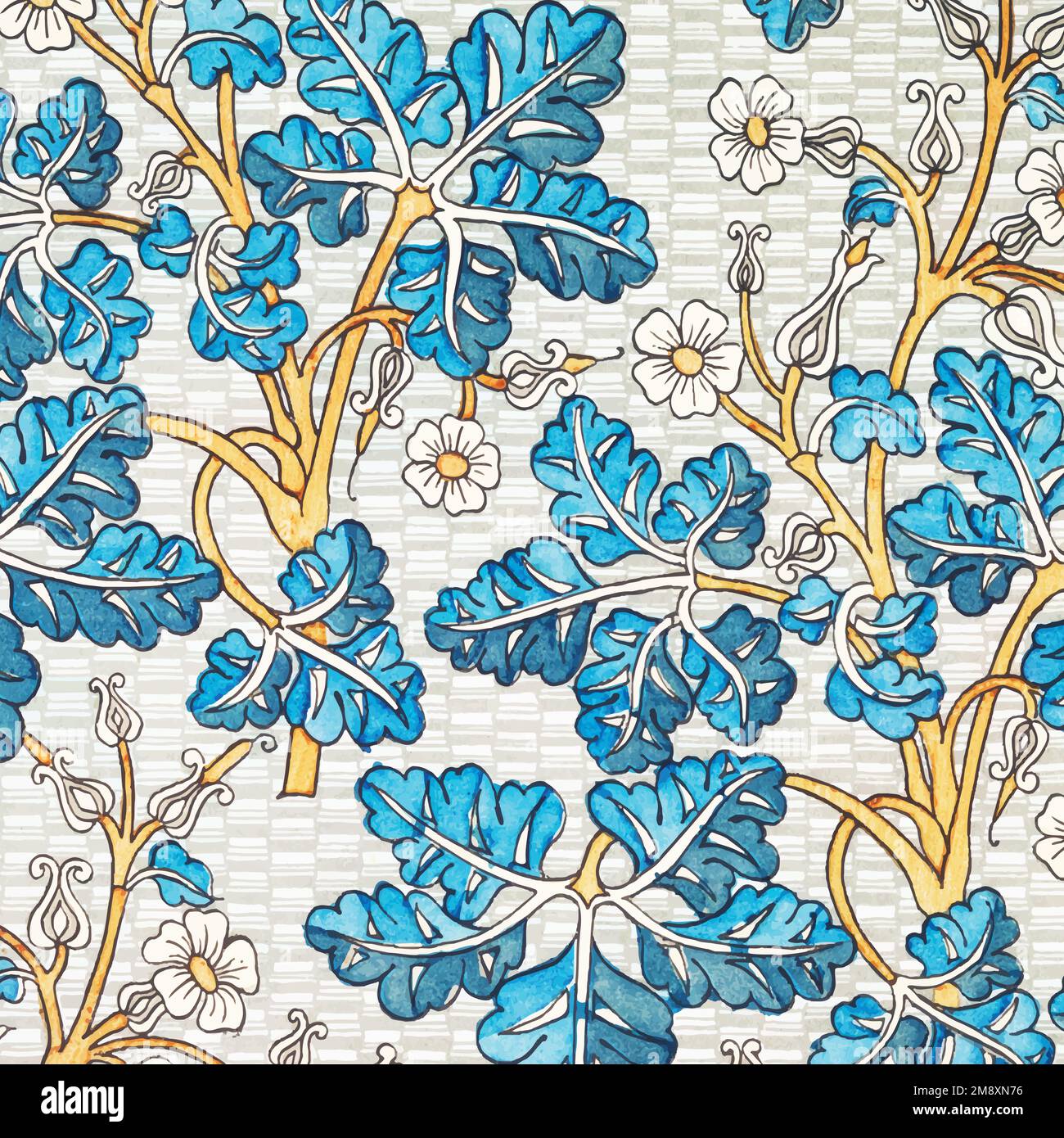 Art Nouveau Krone kaiserlichen Blume Muster Hintergrund Vektor Stock Vektor