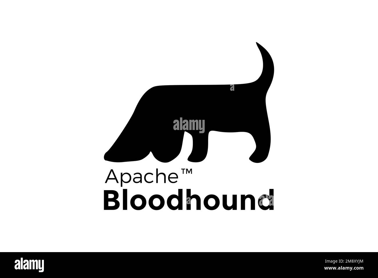 Apache Bloodhound, Logo, Weißer Hintergrund Stockfoto