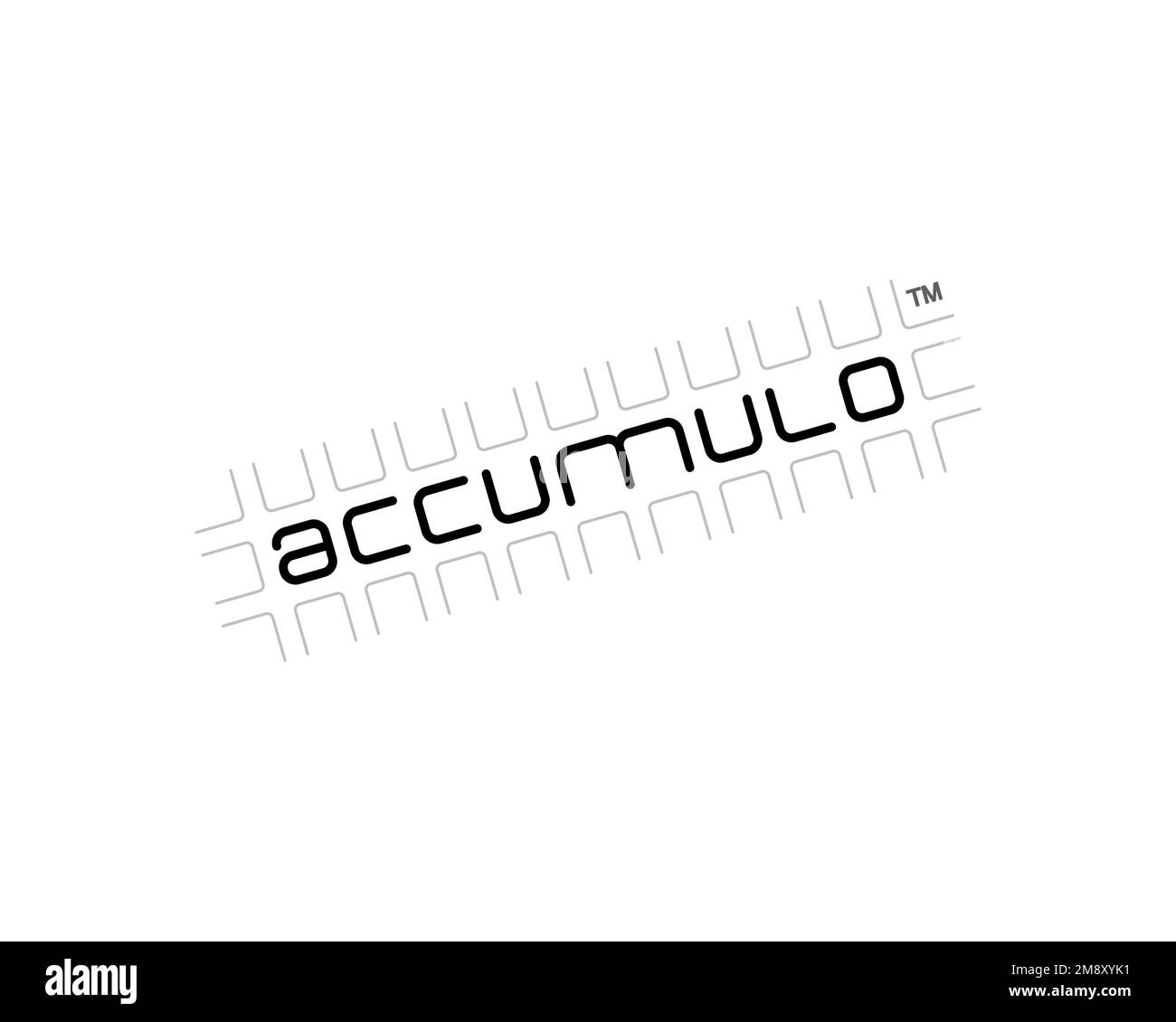 Apache Accumulo, Gedrehtes Logo, Weißer Hintergrund Stockfoto