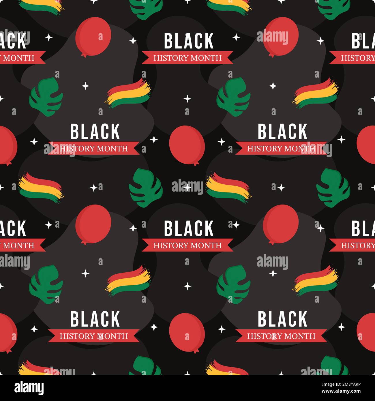 Black History Month Nahtloses Muster eines afroamerikanischen Feiertags in einer handgezeichneten Cartoon-Flachdesign-Illustration Stock Vektor