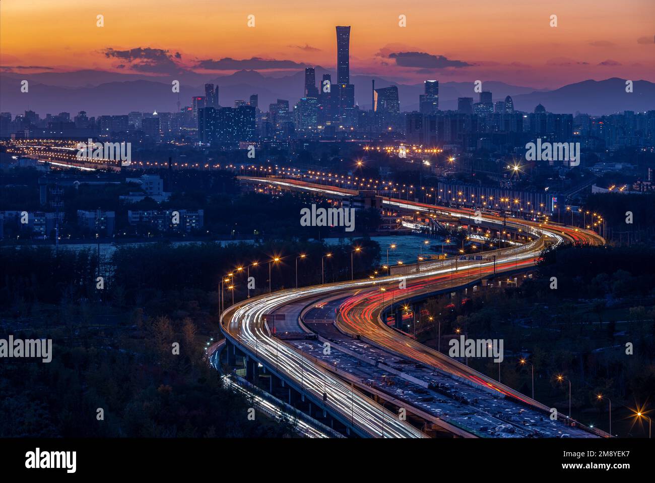 Beijing City bei Nacht Stockfoto