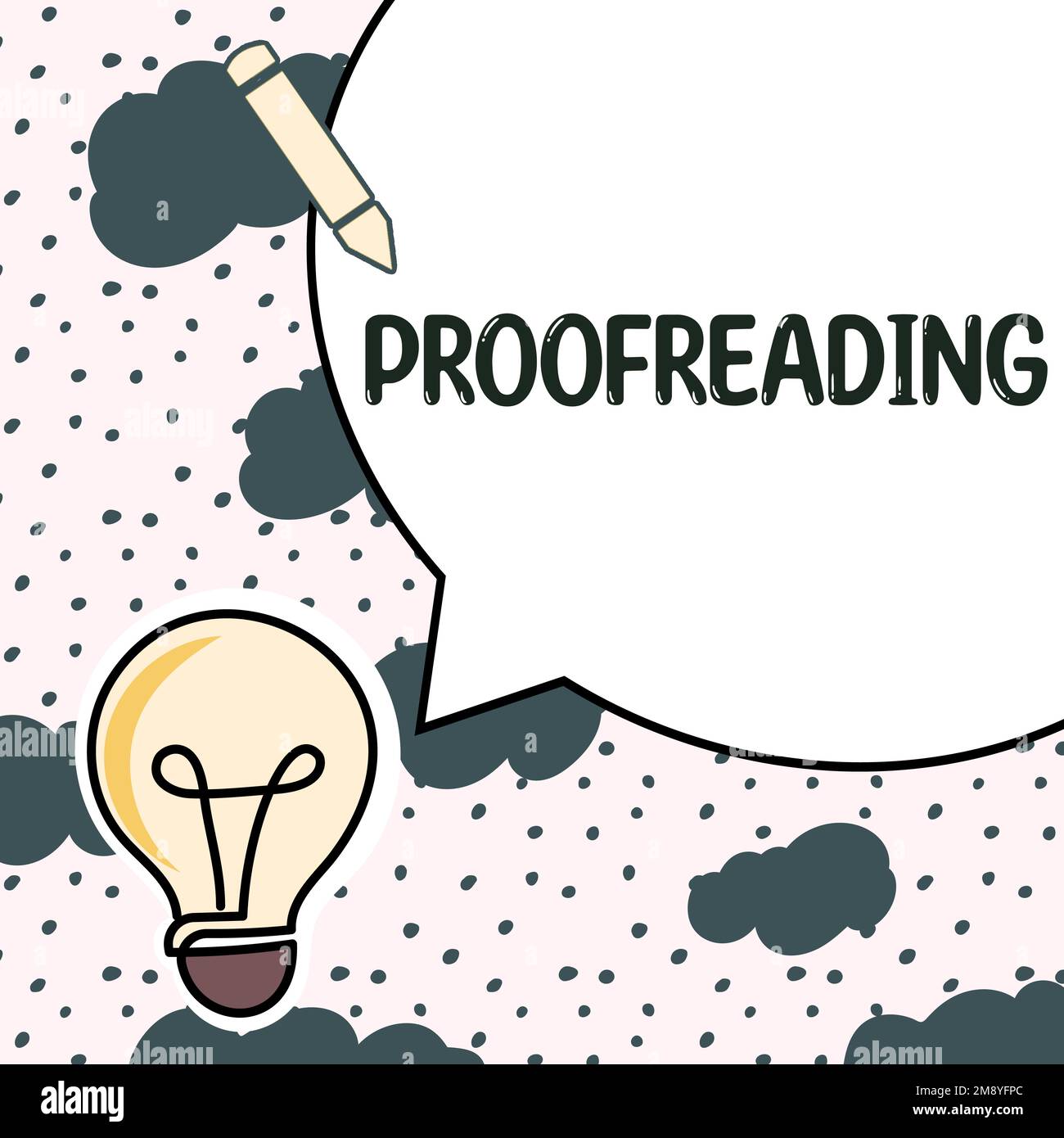 Schreiben Text anzeigen Proofreading. Geschäftsansatz: Lesen und Markieren von Rechtschreibfehlern, Grammatik- und Syntaxfehlern Stockfoto