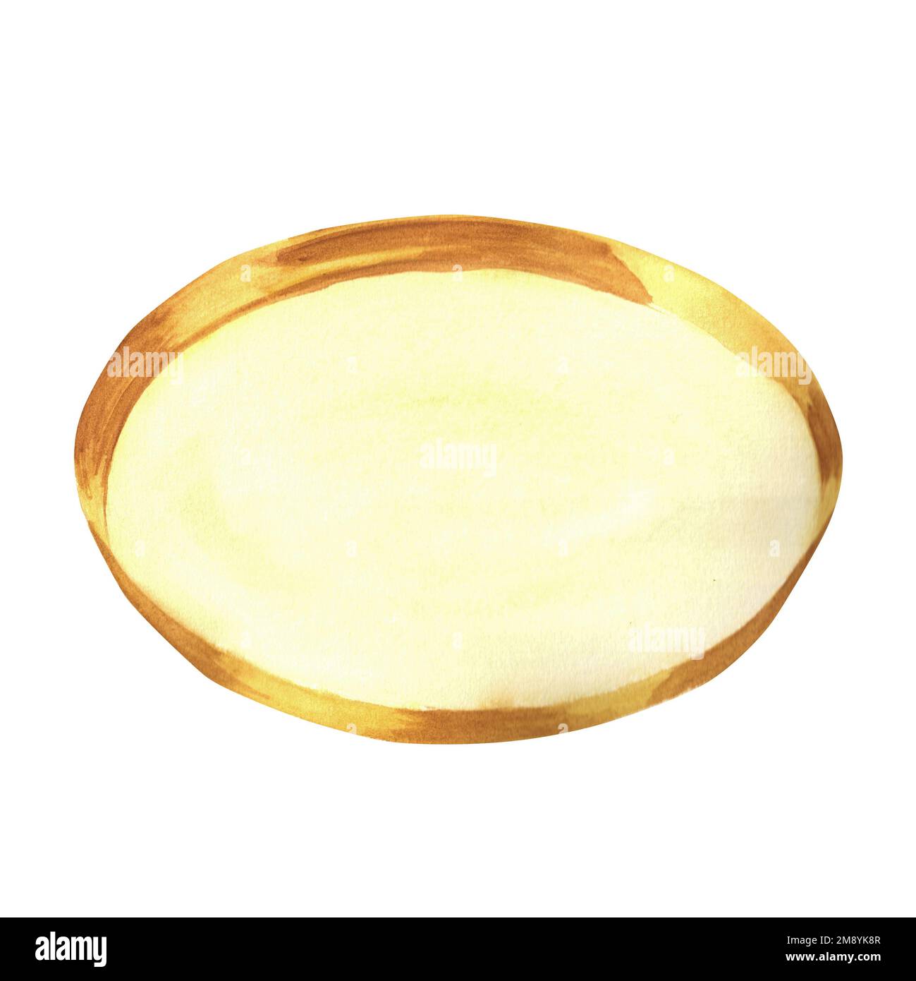 Handgezogene Metallschale in Aquarellfarben. Ein Teil der großen Holi-Illustrationen Stockfoto