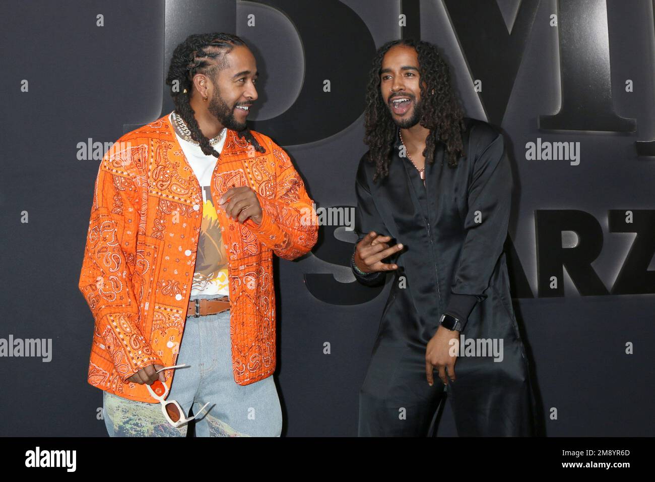 5. Januar 2023, Los Angeles, CA, USA: LOS ANGELES - 5. JANUAR: Omarion Grandberry, O'Ryan Omir Browner bei der „BMF“-Saison 2 Premiere beim TCL Chinese Theater IMAX am 5. Januar 2023 in Los Angeles, CA (Kreditbild: © Kay Blake/ZUMA Press Wire) REDAKTIONELLE VERWENDUNG NUR! Nicht für den kommerziellen GEBRAUCH! Stockfoto