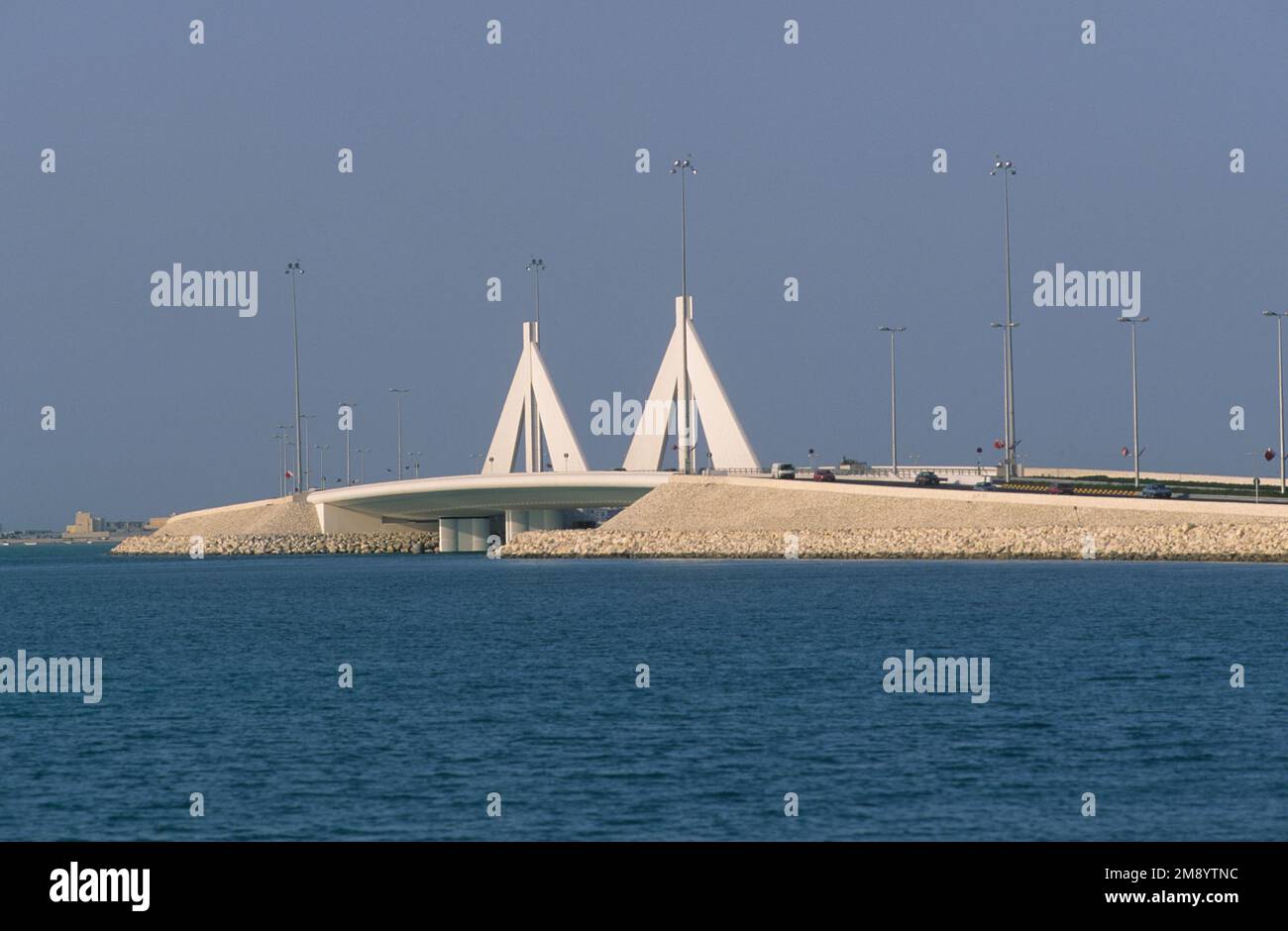 Bahrain, der Shaikh Isa bin Sulman Causeway. Stockfoto