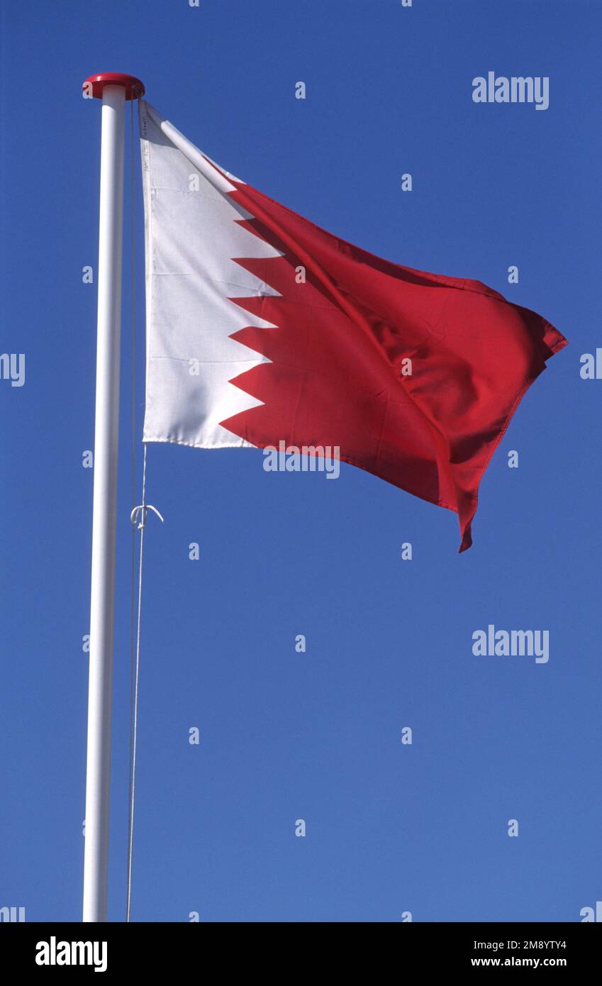 Bahrain, die Nationalflagge. Stockfoto