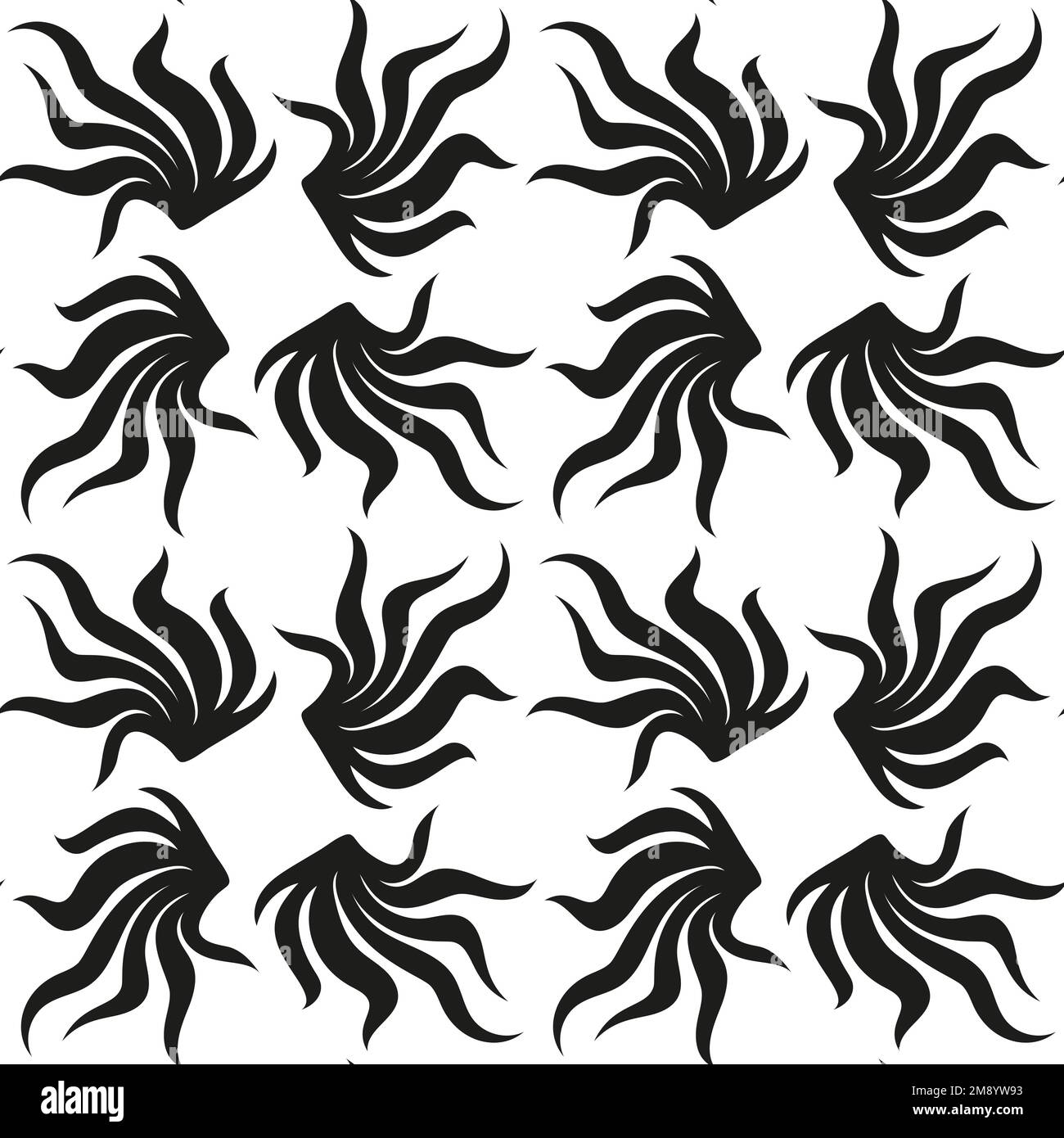 Nahtloses Muster mit monochromen abstrakten organischen Formen Stock Vektor