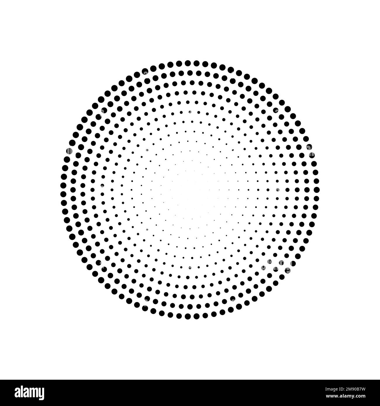 Geometrischer Halbton mit gepunktetem schwarzen Kreis Stock Vektor