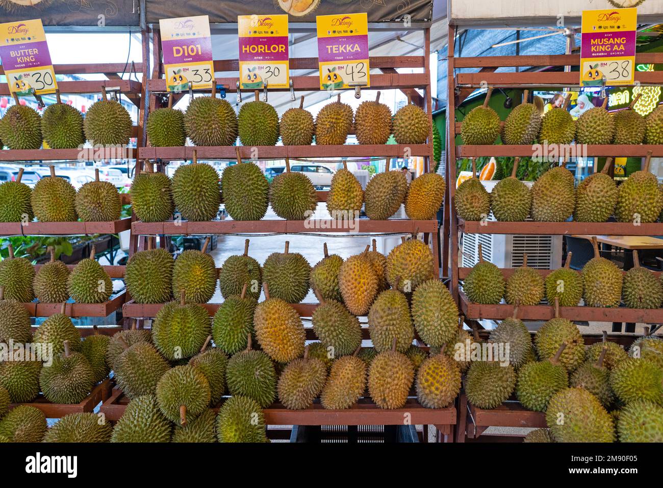 Kuala Lumpur, Malaysia - 13. Dezember 2022 - Durian Market Stockfoto