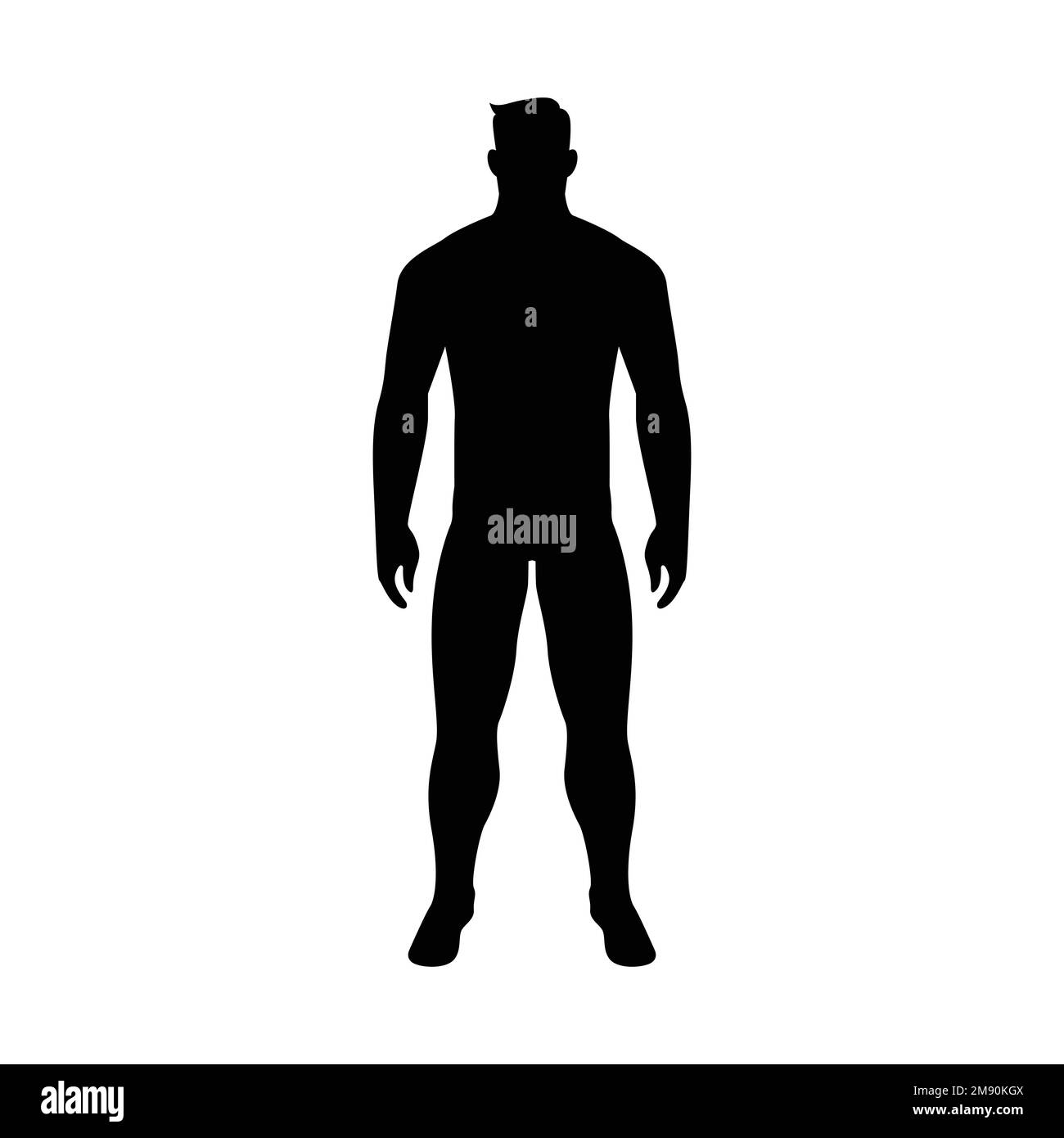 Schwarze Silhouette des Menschen. Standard-Build und Body-Index Stock Vektor
