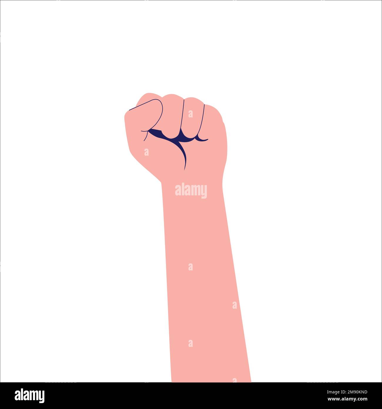 Erhobene Faust. Symbol des revolutionären Protests Stock Vektor