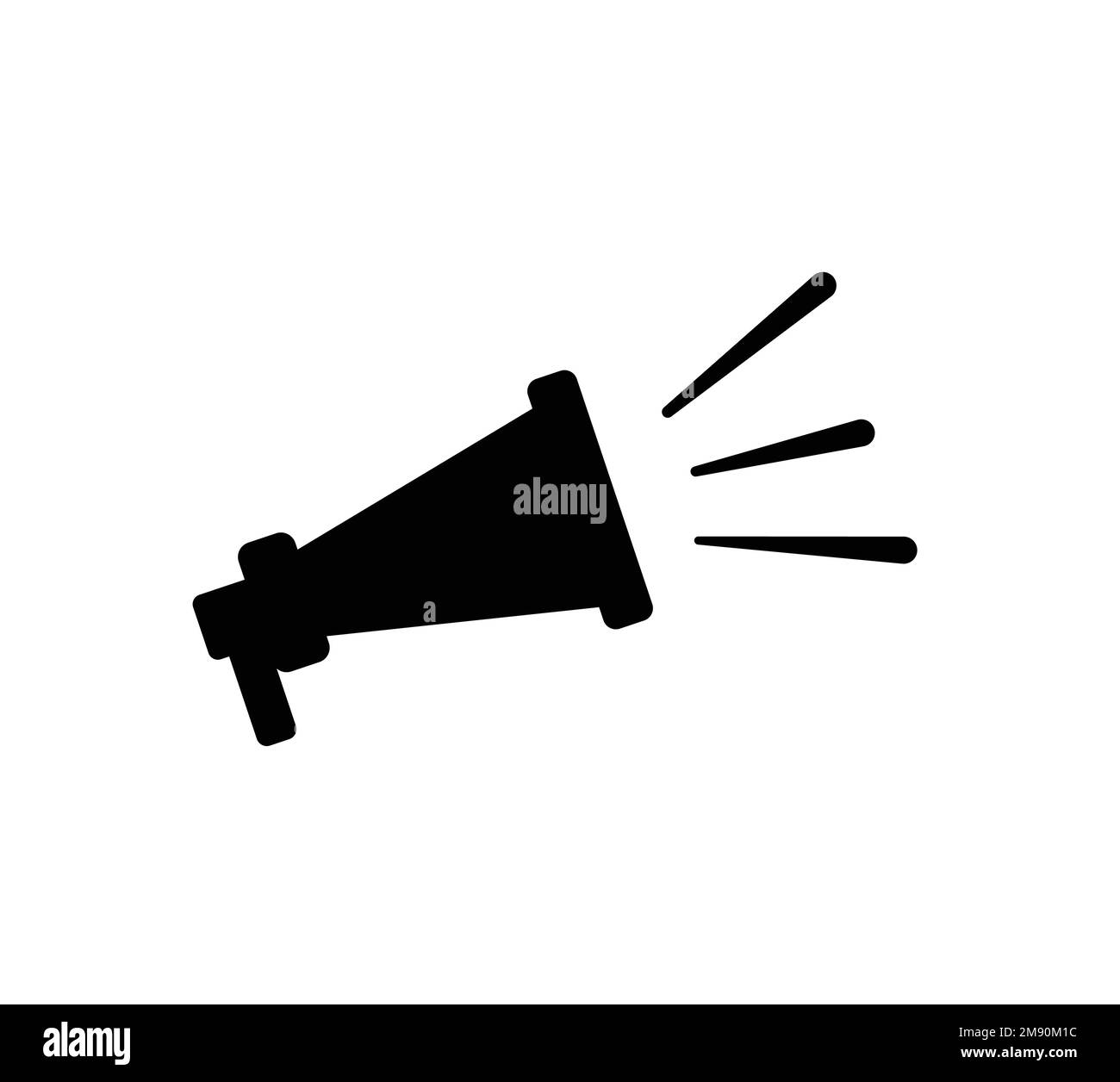 Megafon-Ankündigung. Schwarzer Lautsprecher für die Kommunikation Stock Vektor