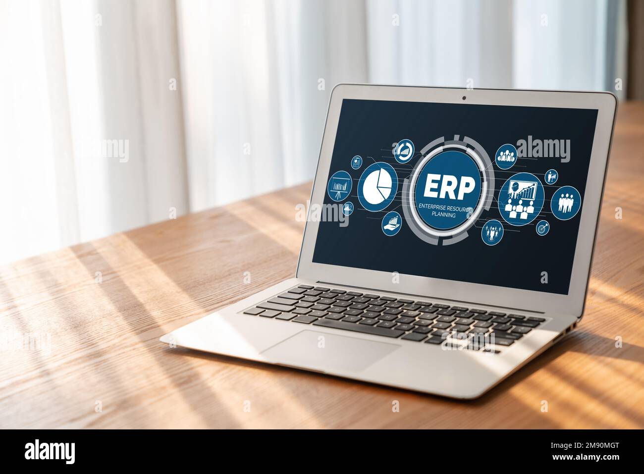 ERP Enterprise Resource Planning Software für modisches Geschäft, um die Marketingstrategie zu planen Stockfoto