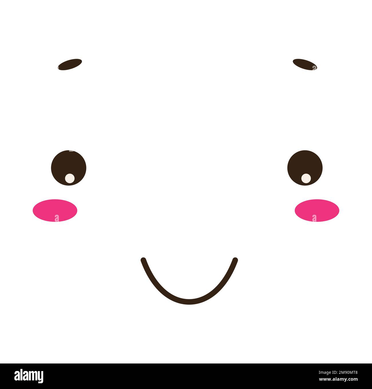 Lächelnde, lustige Gesichts-Emotionen. Niedliche Figur mit fröhlichem Ausdruck für Web-Chat und soziale Apps mit Vektoravatar Stock Vektor