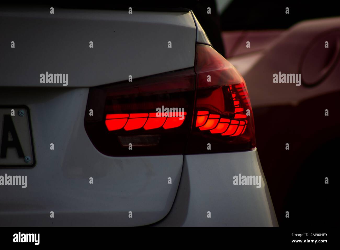 Ein BMW F30 der 3-Serie, perfekt als Hintergrundbild für die Fans. Stockfoto
