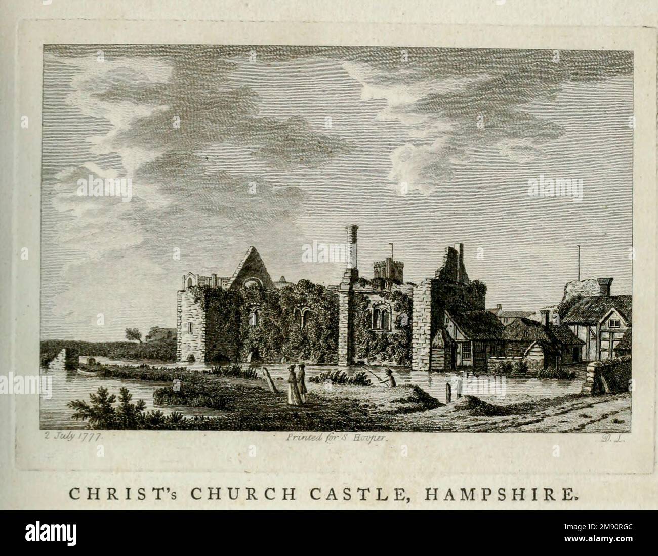 CHRISTI KIRCHENSCHLOSS, HAMPSHIRE. Aus dem Buch " Supplement to the Antiquities of England and Wales " von Francis Grose, Publikationsdatum 1777 Stockfoto