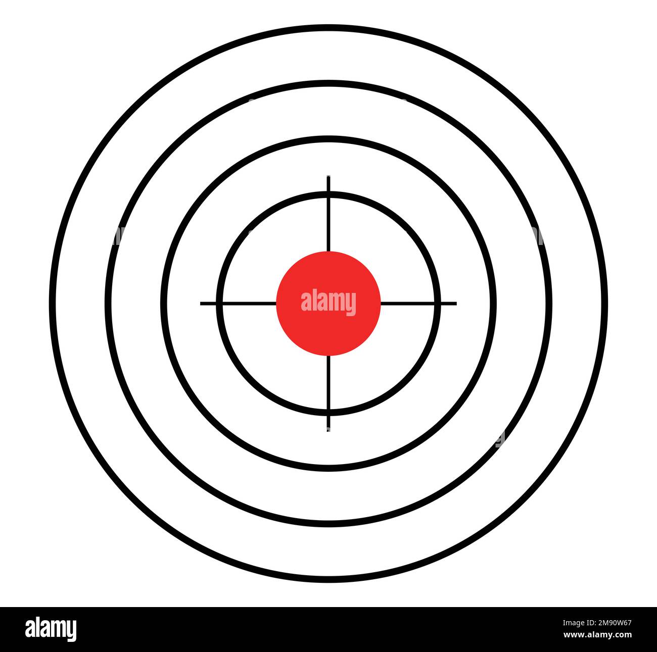 Rundes Ziel mit rotem Punkt in der Mitte Stock Vektor