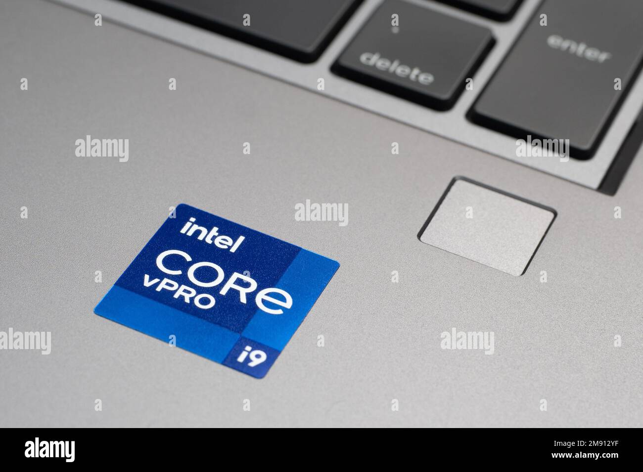 Galati, Rumänien - 29. Dezember 2022: Vorstellung der neuen mobilen HP ZBook Workstation mit Intel Core i9 Prozessor Stockfoto