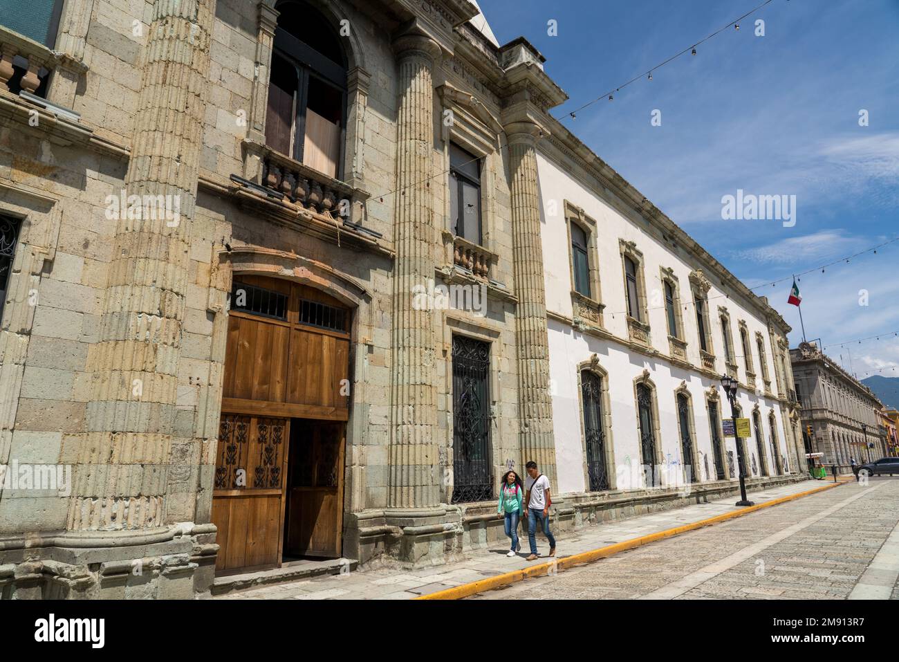 Das ehemalige Gebäude des Institute of Sciences and Arts of Oaxaca im historischen Zentrum von Oaxaca, Mexiko. Das Gebäude wurde im Januar 1827 eröffnet. Jetzt Teil Stockfoto