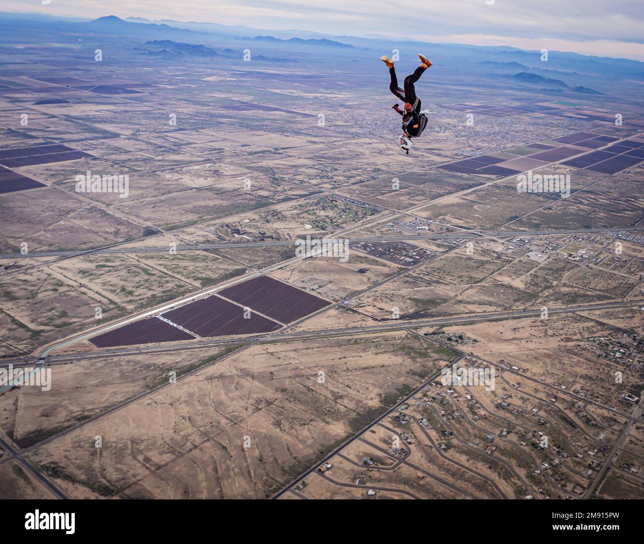 Chris Fountain Freiflug über Skydive Arizona Stockfoto