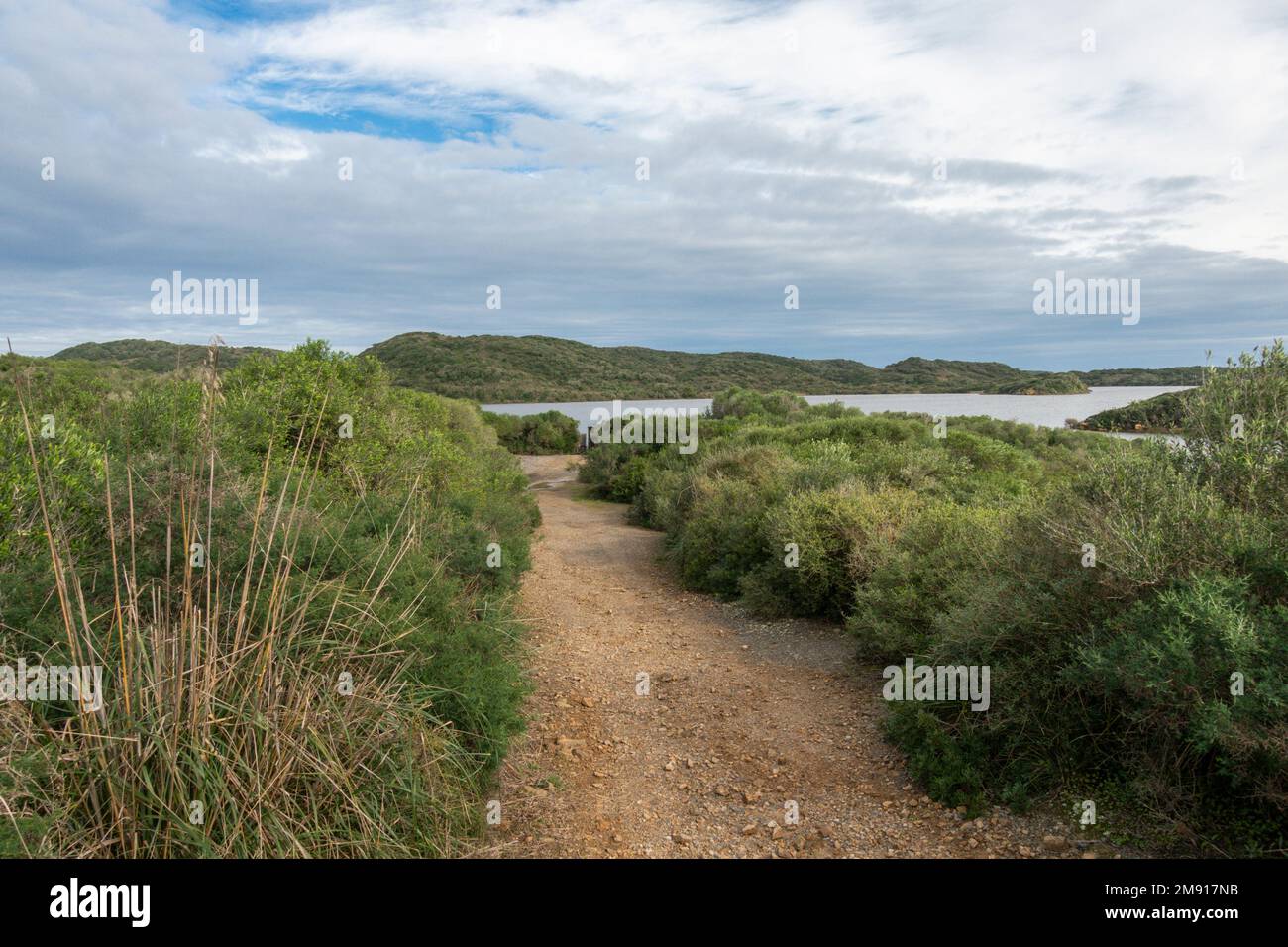 Es Grau, Minorca, die Lagunen des Naturparks Albufera des Grau, Menorca, Balearen, Spanien. Stockfoto