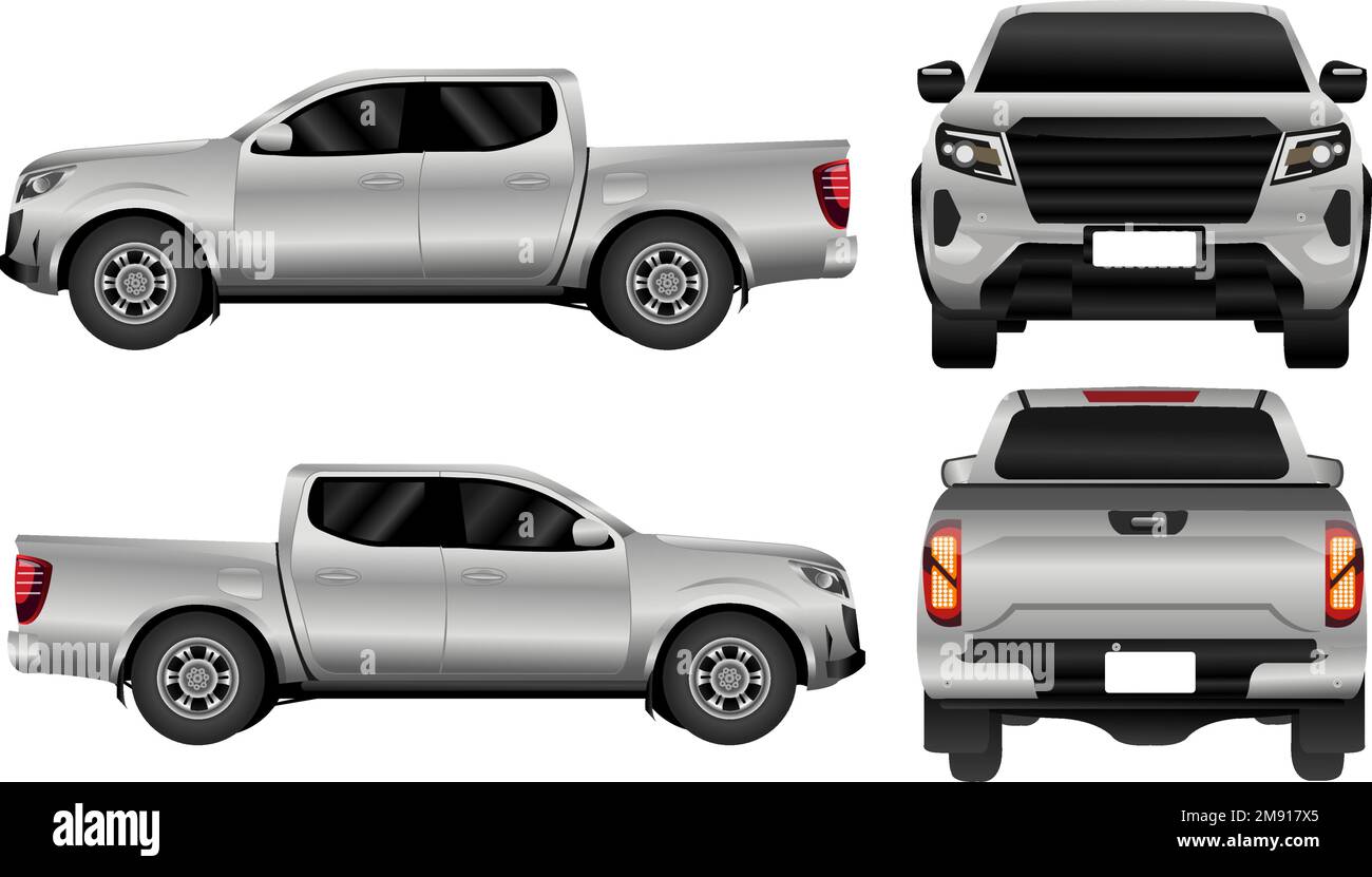 Vektor-Pickup-Truck mit weißem Hintergrund Stock Vektor