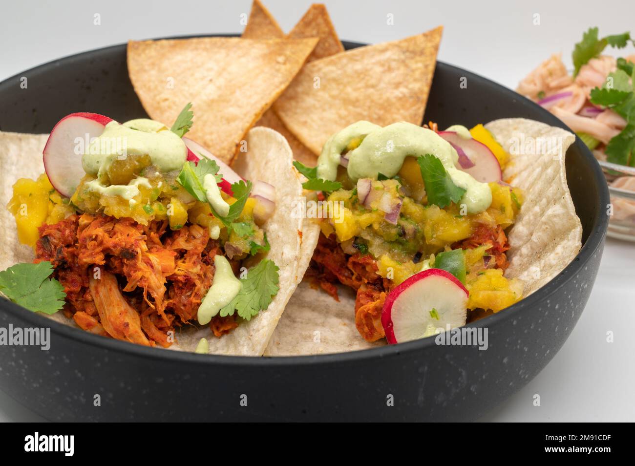 Gesunde vegane Jackfrucht-Tacos Stockfoto