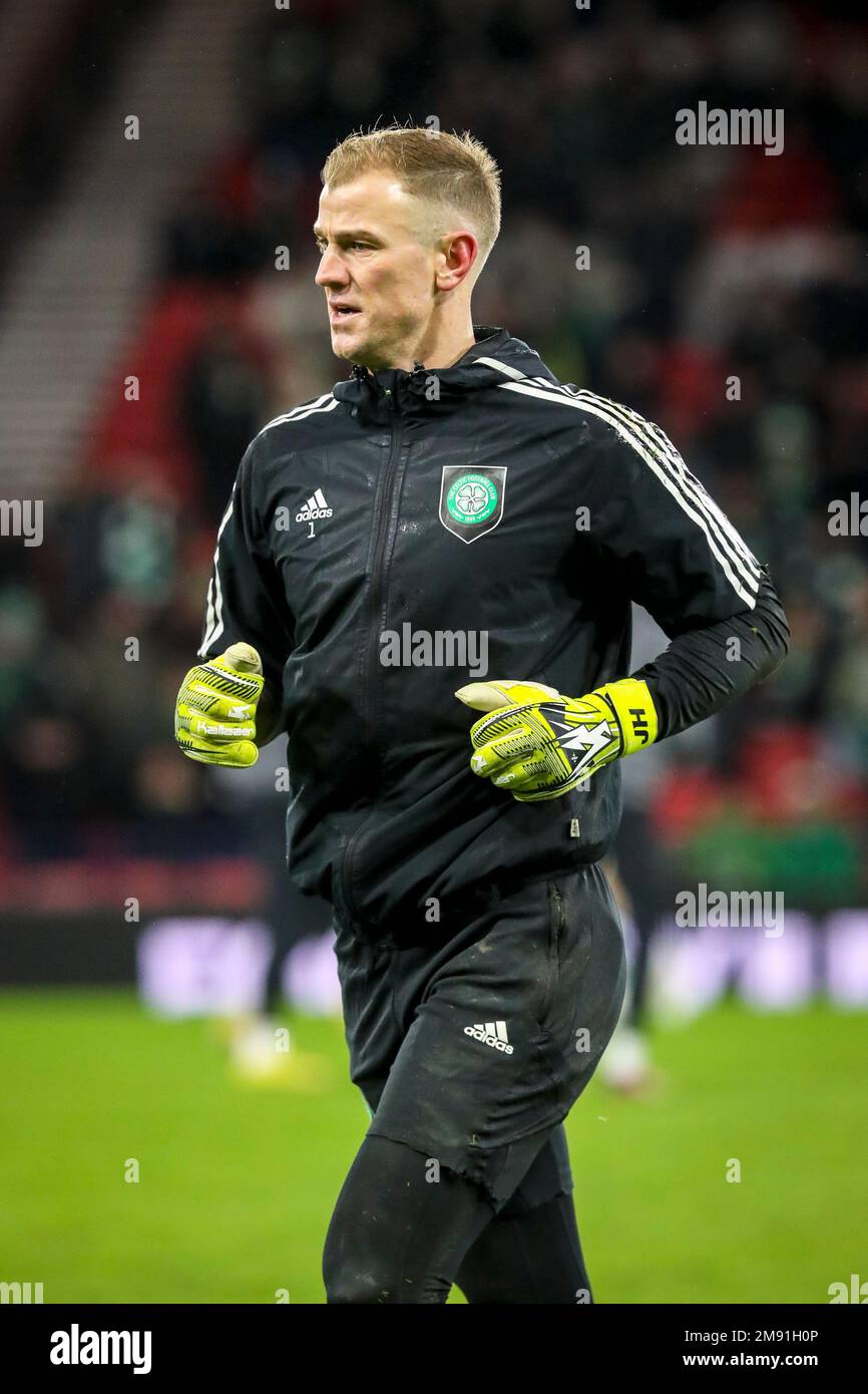 Joe Hart, Torwart von Celtic, einem schottischen Team mit Sitz in Glasgow, das derzeit in der schottischen Premier-Division spielt. Stockfoto