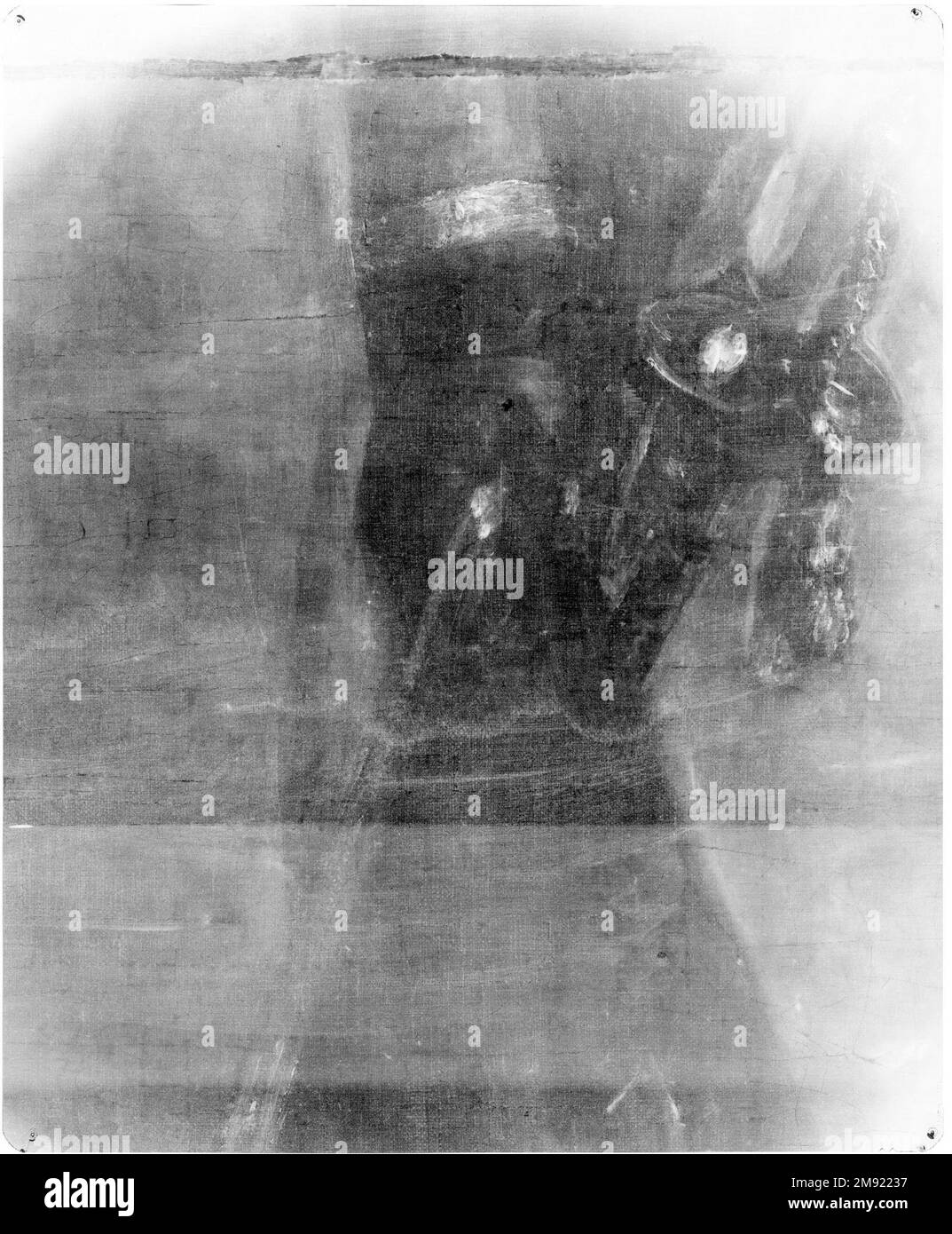 Porträt von Don Tadeo Bravo de Rivero Francisco de Goya y Lucientes (Spanisch, 1746-1828). Porträt von Don Tadeo Bravo de Rivero, 1806. Öl auf Segeltuch, 81 1/2 x 45 11/16in. (207 x 116cm). In ihren formellen Porträts in voller Länge definierten sich die Eliten der Alten und Neuen Welt stolz durch ihre Dinge. Der peruanische Kolonialnobelmann Tadeo Bravo de Rivero saß für Francisco de Goya y Lucientes und trug die brillante scharlachrote Uniform eines Kavallerieoffiziers. Die Medaille des Ritterordens von Santiago auf seinem Revers weist auf eine der Möglichkeiten hin, wie Kreoles (in den USA geborene Spanier) ihren Stockfoto