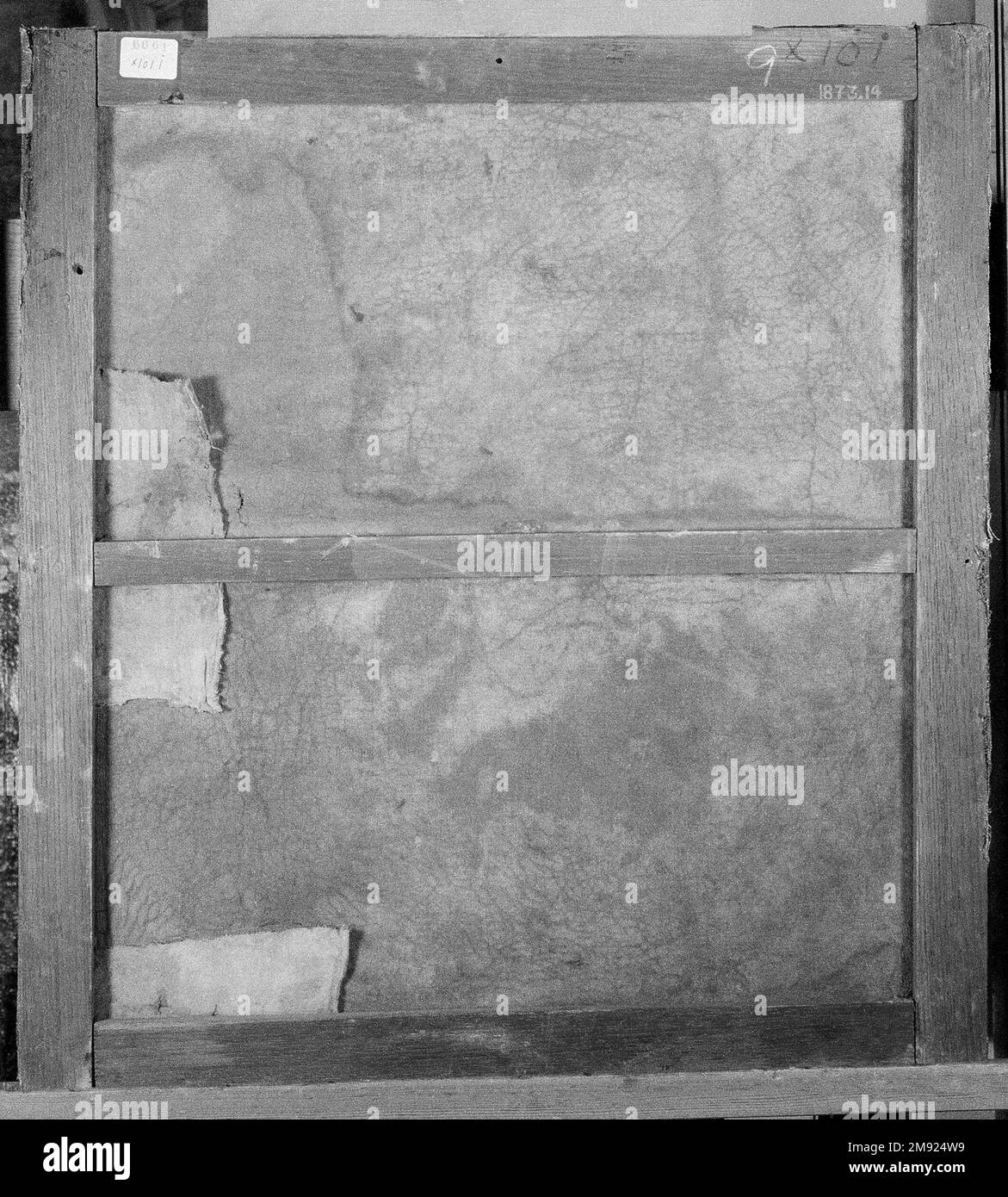 Urco, Neunte Inka, 1 von 14 Porträts von Inka Kings Unknown. Urco, Neunte Inka, 1 von 14 Porträts von Inka-Königen, Mitte des 18. Jahrhunderts (wahrscheinlich). Öl auf Segeltuch, 23 7/16 x 21 9/16in. (59,5 x 54,8cm). Der blaue Hintergrund dieser zwölf Porträts von Inka-Königen hätte mit einer Vielzahl von Pigmenten hergestellt werden können, die in der Viceroyalty von Peru im 18. Jahrhundert verfügbar waren: Preußischblau aus Deutschland, Indigo aus Amerika und Salt, Aus Europa importiert. In der Viceroyalty von Peru war die Wahl eines blauen Hintergrunds für diese Porträts strategisch, wodurch die Motive so blau wie ich wurden Stockfoto