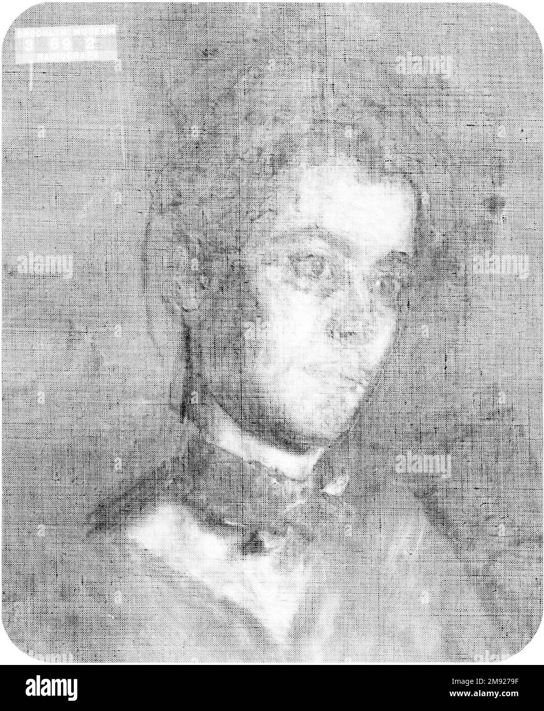 Letitia Wilson Jordan Thomas Eakins (Amerikanisch, 1844-1916). Letitia Wilson Jordan, 1888. Öl auf Segeltuch, 59 15/16 x 40 3/16 Zoll (152,3 x 102 cm). Letitia Wilson Jordan war die Schwester von Thomas Eakins Freund und Student David Wilson Jordan. Eakins hatte sie auf einer Party gesehen und war so von der jungen Frau angetan, dass er sie bat, für ihn in dem gleichen Outfit zu posieren, das sie an diesem Abend getragen hatte. Der nachdenkliche, distanzierte Ausdruck im Gesicht Jordaniens beweist, dass Eakins daran interessiert ist, die emotionale Essenz seiner Untertanen zu vermitteln. Die sorgfältige Modellierung des Körpers des Babysitters ist charakteristisch für Eakins Stockfoto