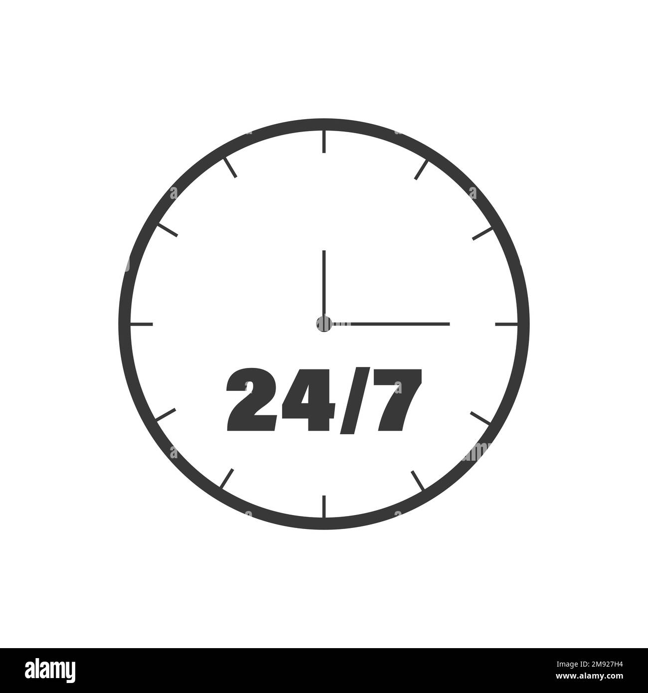 24 Stunden 7 Tage in der Woche Auftragsausführung oder Service-Symbol Stock Vektor