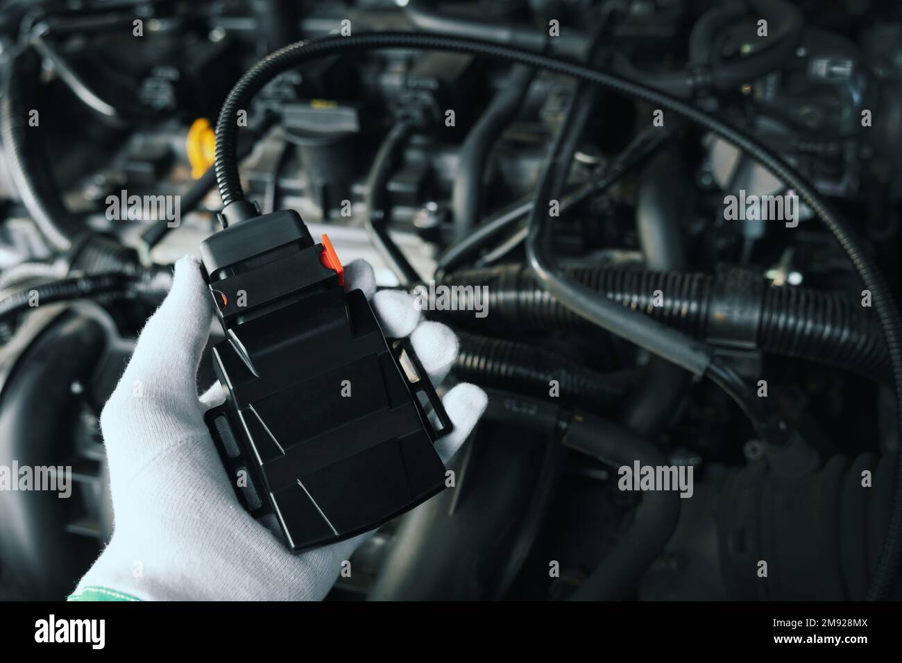 Chip-Tuning-Box für Automotor. chiptuning Stockfoto