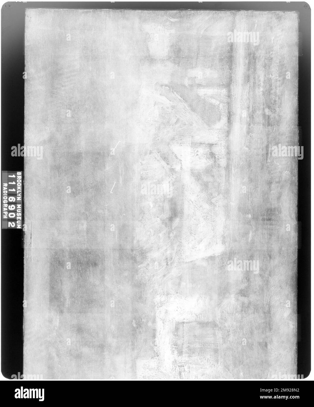 The Reapers Eugène Fromentin (Französisch, 1820-1876). Die Sensenmänner, 1851. Öl auf Platte mit Gestell, 12 3/8 x 19 15/16 Zoll (31,4 x 50,6 cm). Fromentin stellt den Abschluss des Arbeitstages dar, wenn bunt bekleidete Bauern ihre Arbeitsgeräte zu einem Ochsenkarren schleppen, der mit ihrer Ernte schwer beladen ist. Rauchen Sie Locken aus einem Schornstein in der Ferne, was die zusätzliche Belohnung eines warmen Herzens nahelegt. Obwohl Fromentin in der Regel exotische Szenen eines archaischen Nordafrikas malte, sprachen solche pastoralen Bilder der französischen Landschaft eine zunehmend mechanisierte Gesellschaft an. Europäische Art. 1851 Stockfoto
