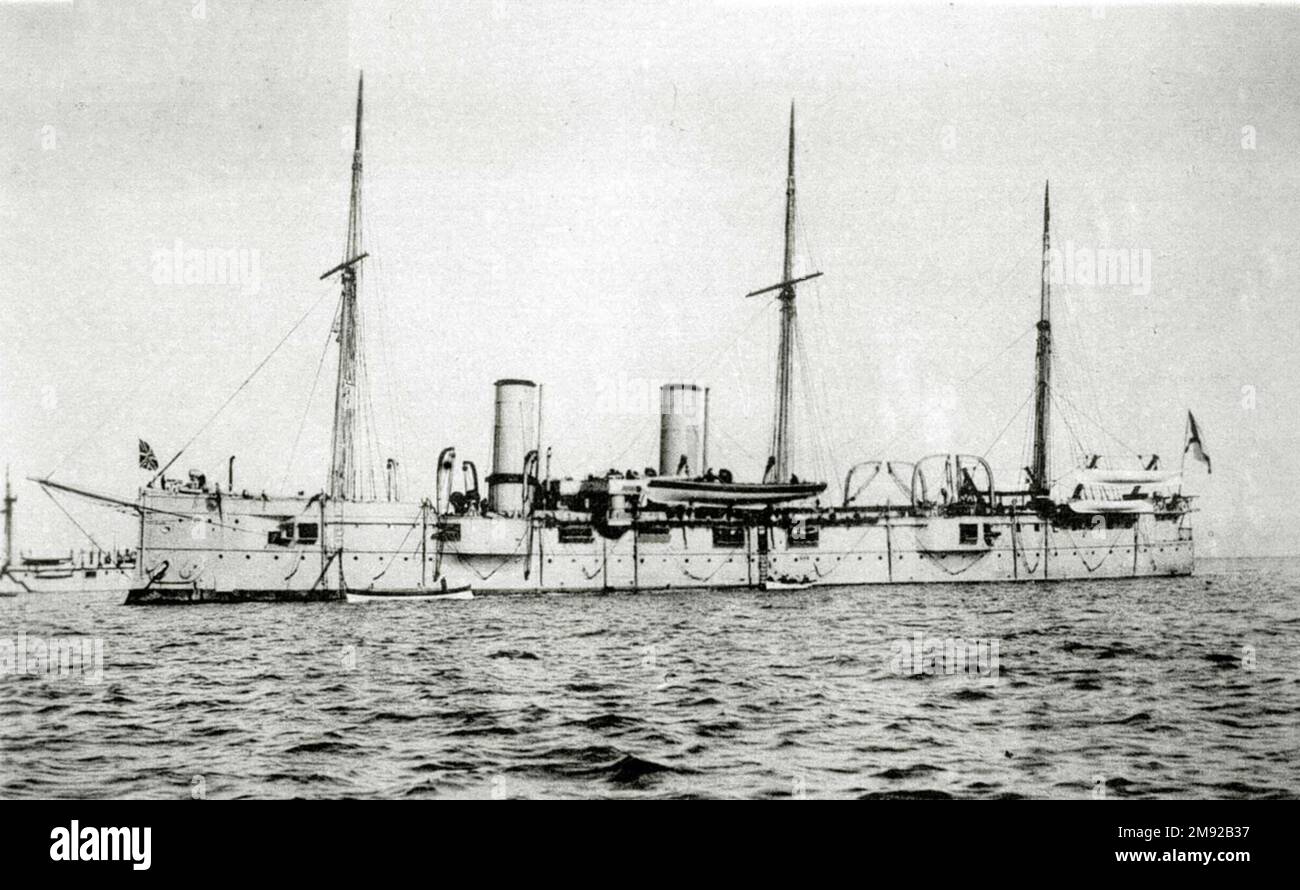 Russisches kaiserliches Marineschiff: Kreuzer Wladimir Monomach Ca. Vor 1905 Uhr Stockfoto