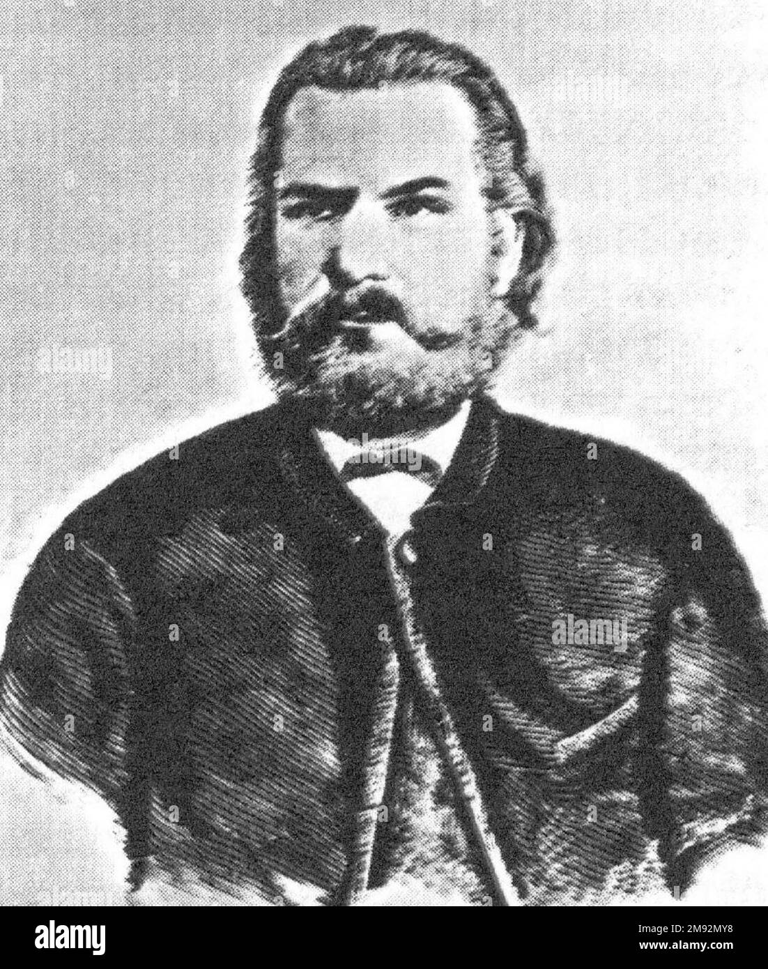 Aleksey Petrowitsch Sukhov - Schriftstellerin, Essayistin; Verleger, Karikaturistin. Ca. Ungefähr 1870 Stockfoto