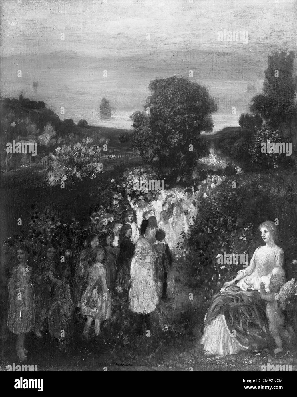 Kinder des vergangenen Jahres Arthur B. Davies (Amerikaner, 1862-1928). Kinder von gestern, ca. 1897. Öl auf Leinwand, 24 15/16 x 20 1/16 Zoll (63,4 x 51 cm). Amerikanische Kunst ca. 1897 Stockfoto